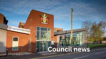 Codsall Hub with South Staffordshire Logo and text overlay saying council news
