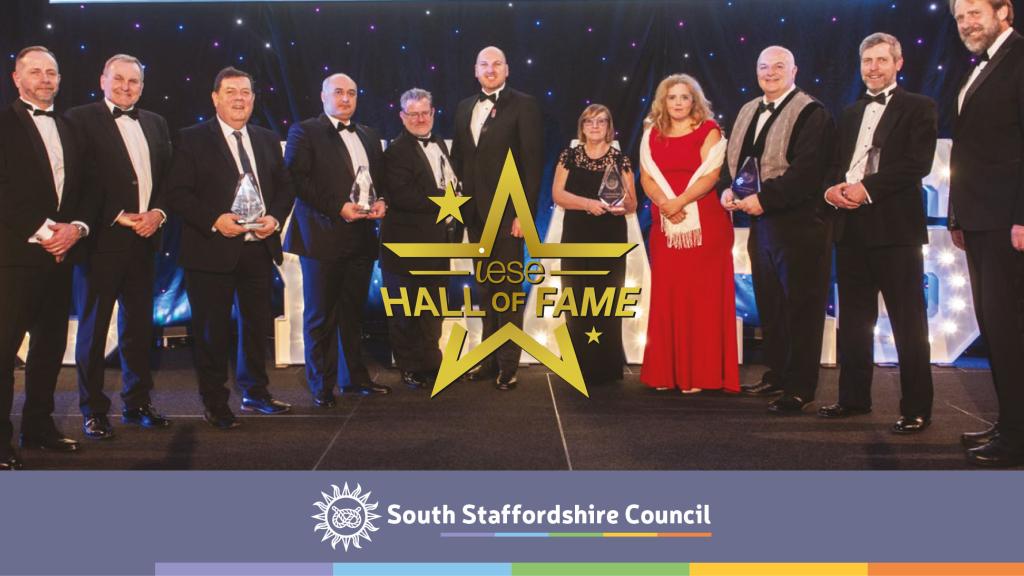 South Staffordshire Council accepting award for the iese Hall of Fame