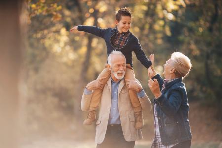 Grandparents and grandchild enjoy the great outdoors